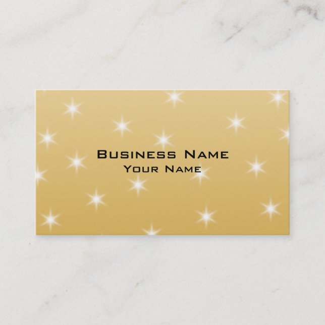 White and Gold Colour Star Pattern Business Card (Front)
