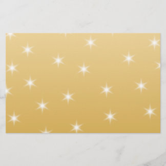 White and Gold Colour Star Pattern Stationery