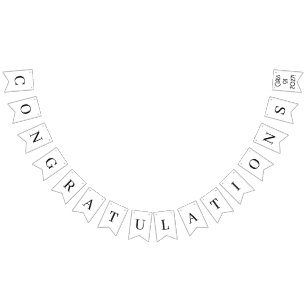White and Gold Congratulations Bunting