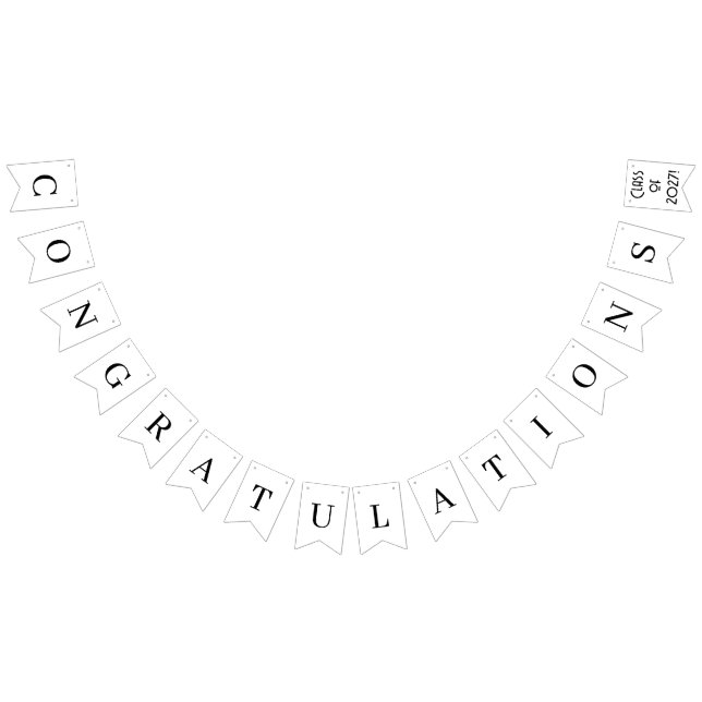White and Gold Congratulations Bunting (All)