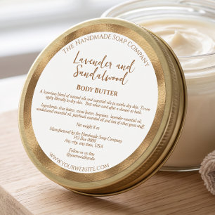 White and Gold Cosmetics Jar Label w Ingredients