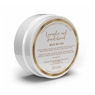 White and Gold Cosmetics Jar Label w Ingredients