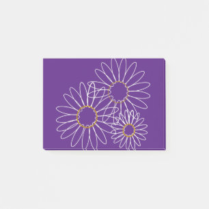 White and Gold Daisies Post-it Notes