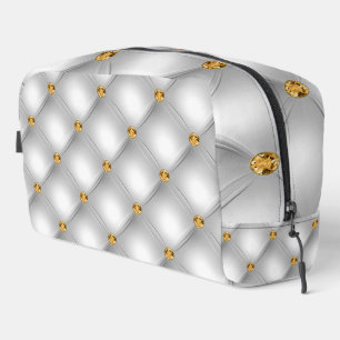 White and Gold Diamonds Dopp Kit