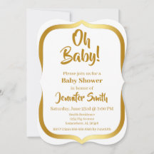 White and Gold Elegant Baby Shower