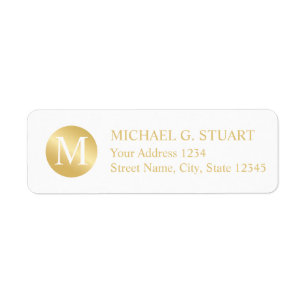 White and Gold Elegant Monogram