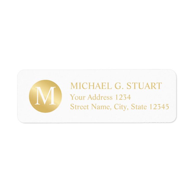 White and Gold Elegant Monogram (Front)