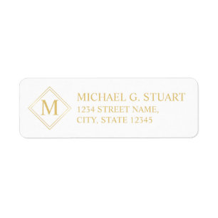White and Gold Elegant Monogram