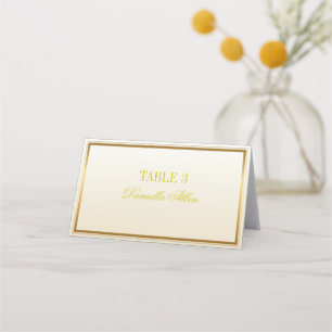 White and Gold Elegant Wedding Place Card