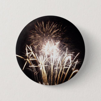 White and Gold Fireworks I Patriotic Celebration 6 Cm Round Badge