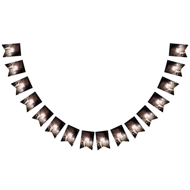 White and Gold Fireworks I Patriotic Celebration Bunting (All)