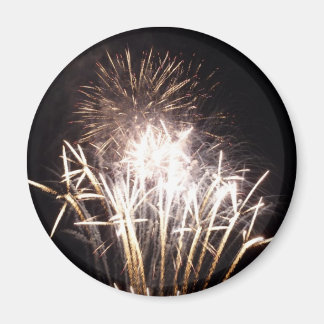 White and Gold Fireworks I Patriotic Celebration Magnet
