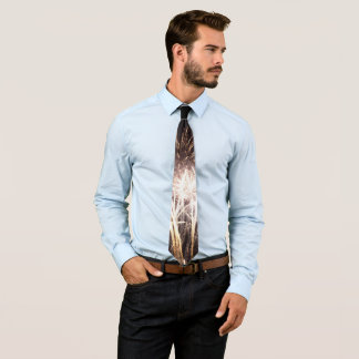 White and Gold Fireworks I Patriotic Celebration Tie