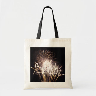 White and Gold Fireworks I Patriotic Celebration Tote Bag