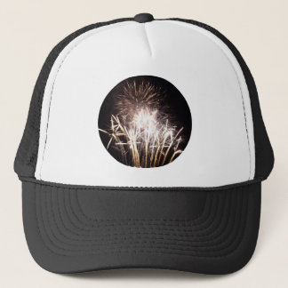 White and Gold Fireworks I Patriotic Celebration Trucker Hat