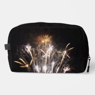 White and Gold Fireworks II Patriotic Celebration Dopp Kit