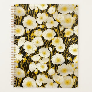 White and Gold Floral Chiyogami Planner