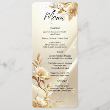 White and Gold Flowers Menu