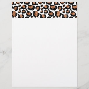 White and Gold Foil Cheetah - Leopard Pattern