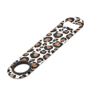 White and Gold Foil Cheetah - Leopard Pattern