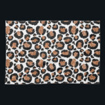 White and Gold Foil Cheetah - Leopard Pattern Tea Towel<br><div class="desc">White and Gold Foil Cheetah or Leopard spotted animal pattern. The Big Cat Animal Print uses faux modern and gold foil. The Cheetah Print makes a great gift for a wild party.</div>