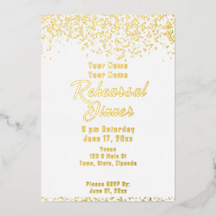 White and Gold Foil Rehearsal Dinner