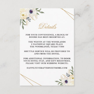 White and Gold Geometric Floral Detail Card