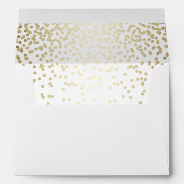 white and gold glitter confetti wedding envelopes (Back (Bottom))