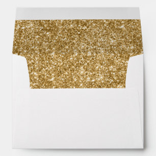 White and Gold Glitter Envelopes