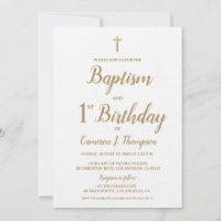 White and gold hue baptism birthday joint custom