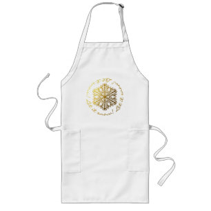 White and Gold Let It Snow Snowflake Apron