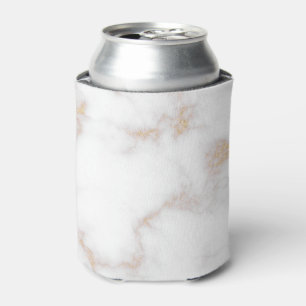 White and Gold Marble Can Cooler