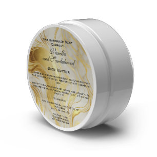 White and Gold Marble Cosmetics Jar Label