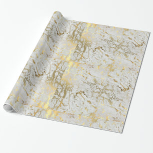 white and gold marble gift wrap
