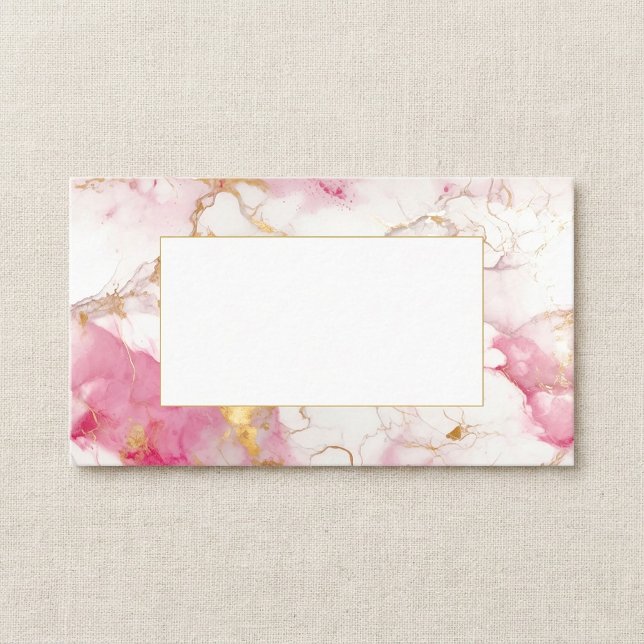 White and gold marble guest name place card (White and gold marble guest name place card.)