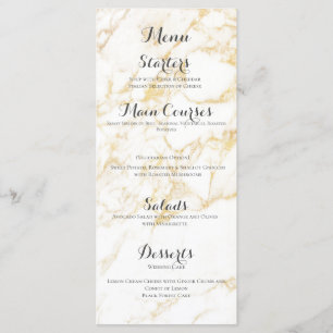 White and Gold Marble Menu