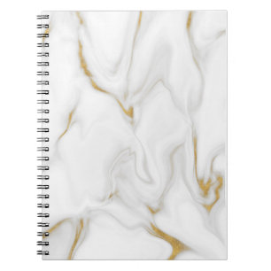 White and Gold Marble Notebook