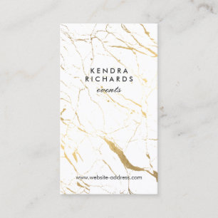 White and Gold Marble Pattern Designer Business Card