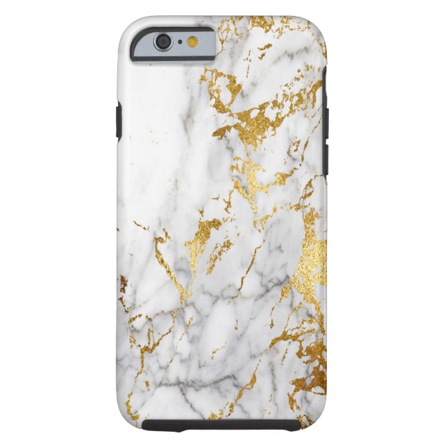 White and Gold Marble Pattern Trending Urban Case-Mate iPhone Case (Back)