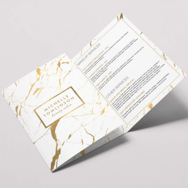 White and Gold Marble Salon or Product Brochure (Creator Uploaded)