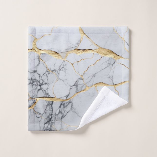 White and gold marble  wash cloth (Wash Cloth)