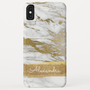 White and Gold Marble with Gold Foil and Glitter Case-Mate iPhone Case