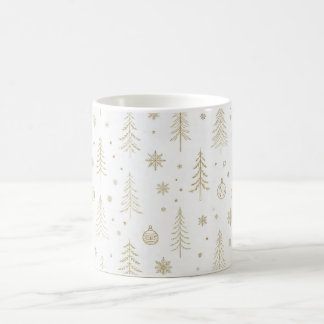 White and Gold Minimalist Christmas ,Scandinavian Coffee Mug
