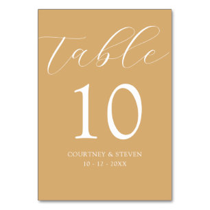 White and Gold Minimalist Modern Elegance Wedding  Table Number