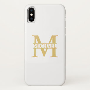 White and Gold Personalised Monogram and Name Case-Mate iPhone Case