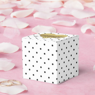 White And Gold Polka Dots Party Favour Boxes