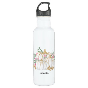White and Gold Pumpkins Watercolor 710 Ml Water Bottle