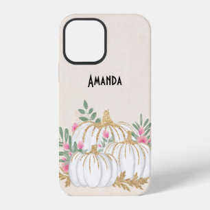 White and Gold Pumpkins Watercolor iPhone 12 Case