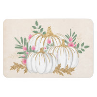 White and Gold Pumpkins Watercolor