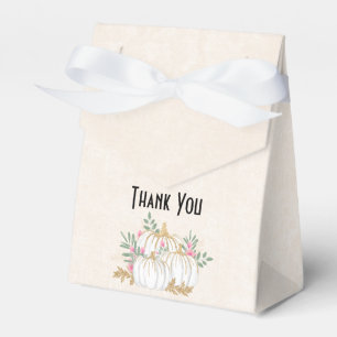 White and Gold Pumpkins Watercolor Thank You Favour Box